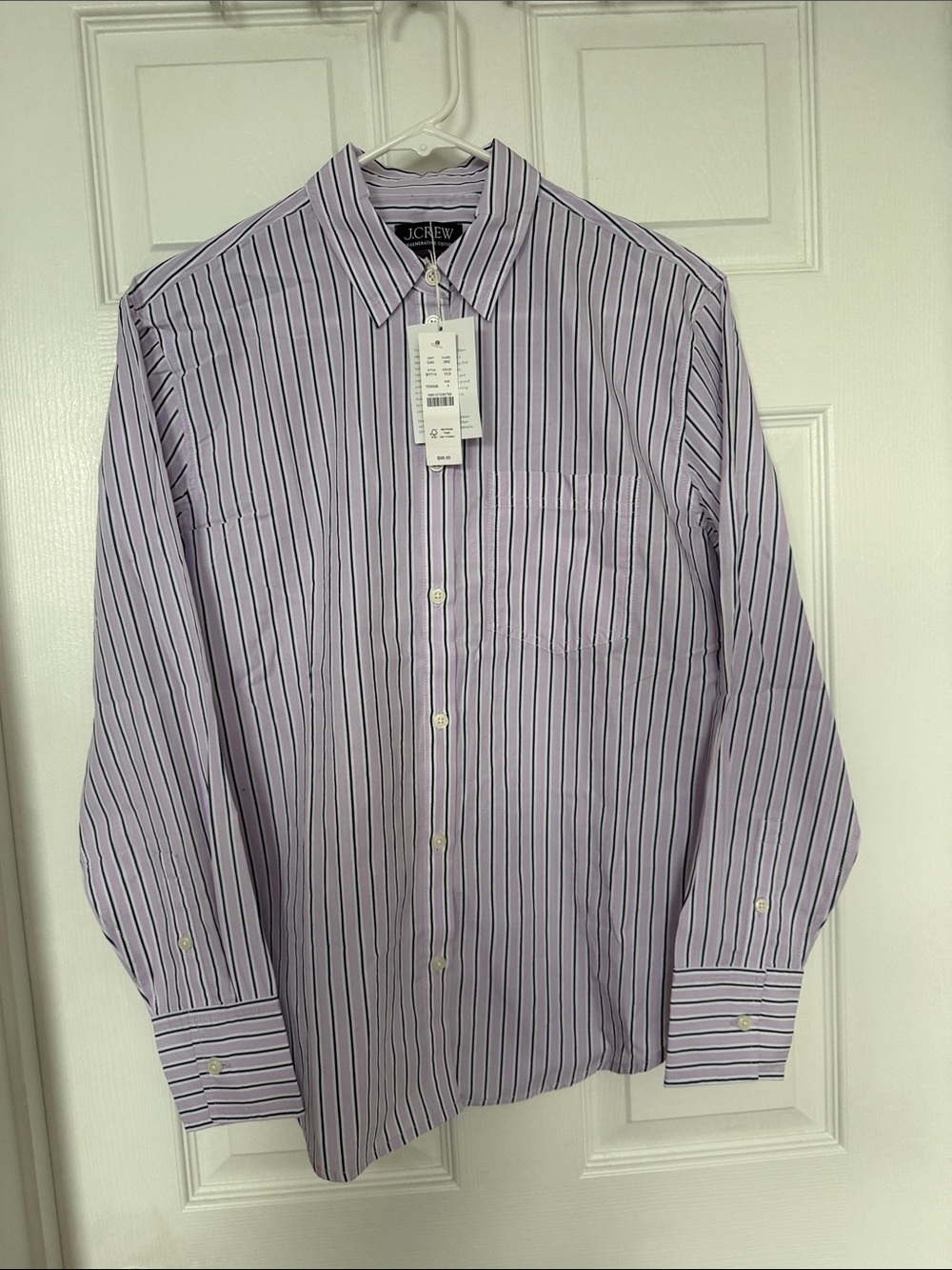 J. Crew Lavender Women's Striped Button-Up Blouse